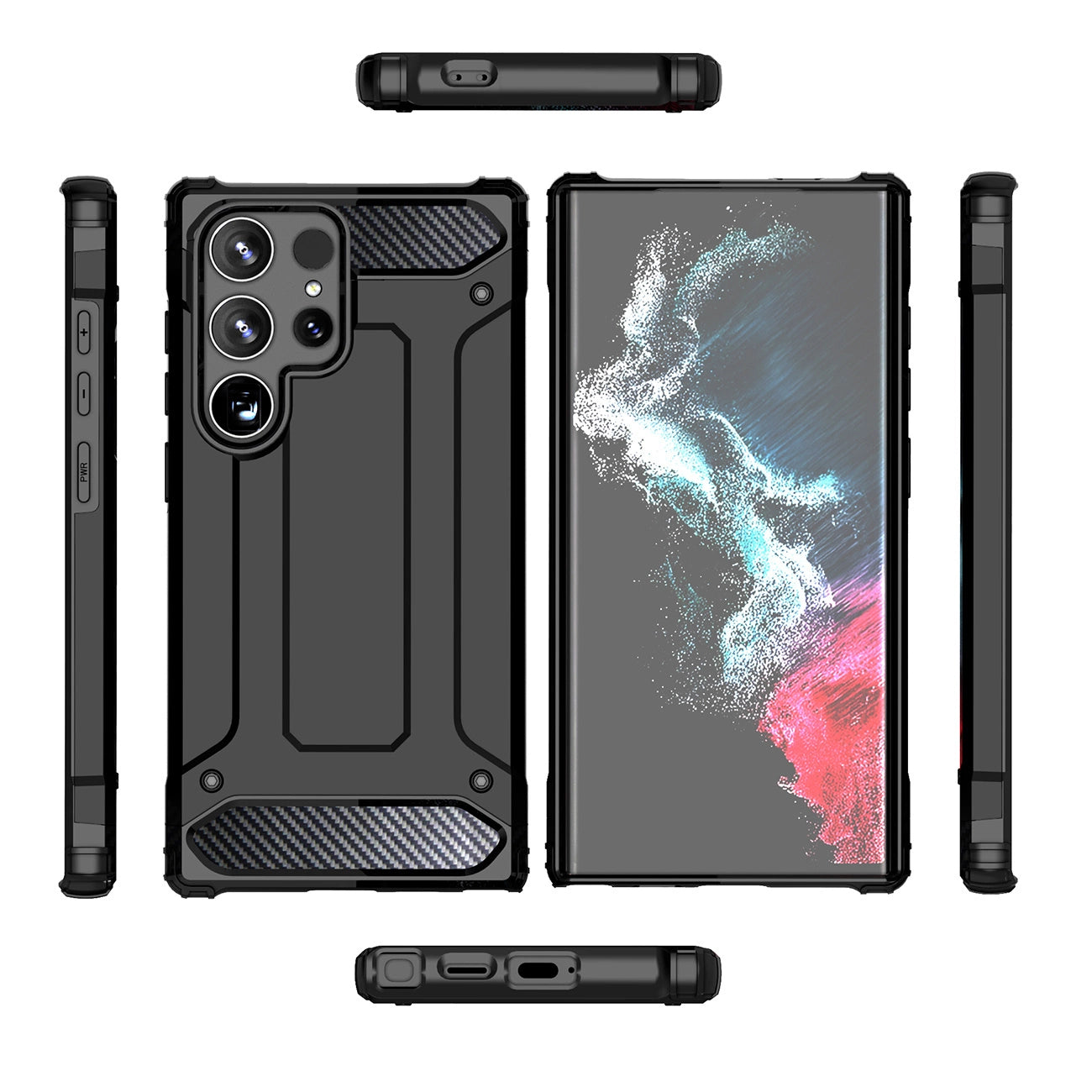 Hybrid Armor Case for Samsung Galaxy S25 Ultra Armored Hybrid Case - Black_3