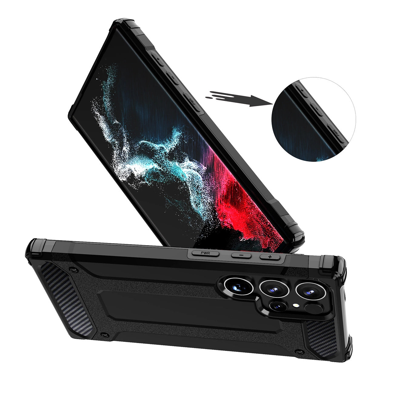 Hybrid Armor Case for Samsung Galaxy S25 Ultra Armored Hybrid Case - Black_4