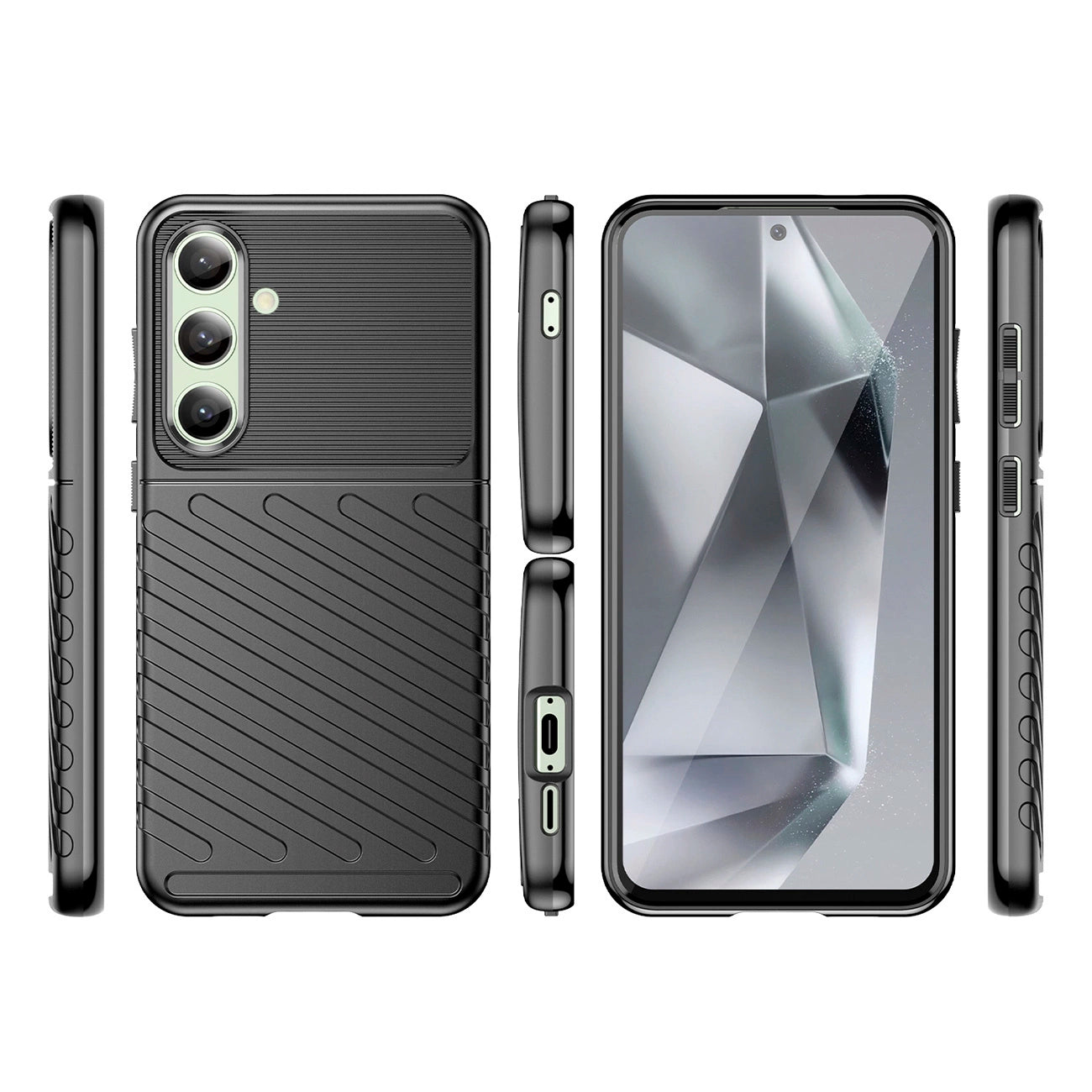 Thunder Case for Samsung Galaxy S24 FE Silicone Armored Cover - Black_2