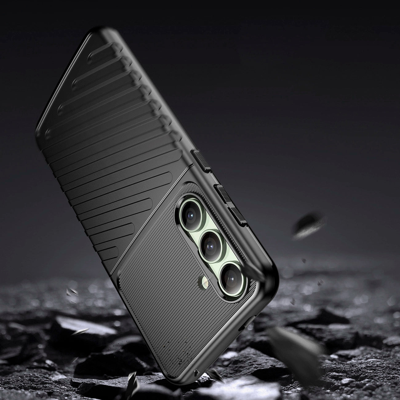 Thunder Case for Samsung Galaxy S24 FE Silicone Armored Cover - Black_3