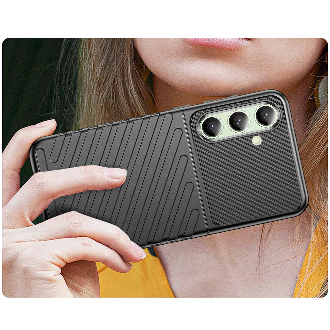 Thunder Case for Samsung Galaxy S24 FE Silicone Armored Cover - Black_5
