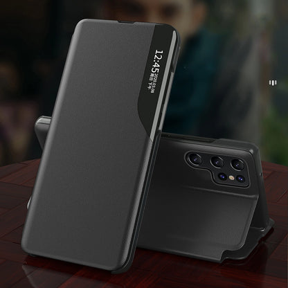Eco Leather View Case for Samsung Galaxy S24 FE with Flip and Stand - Black_2