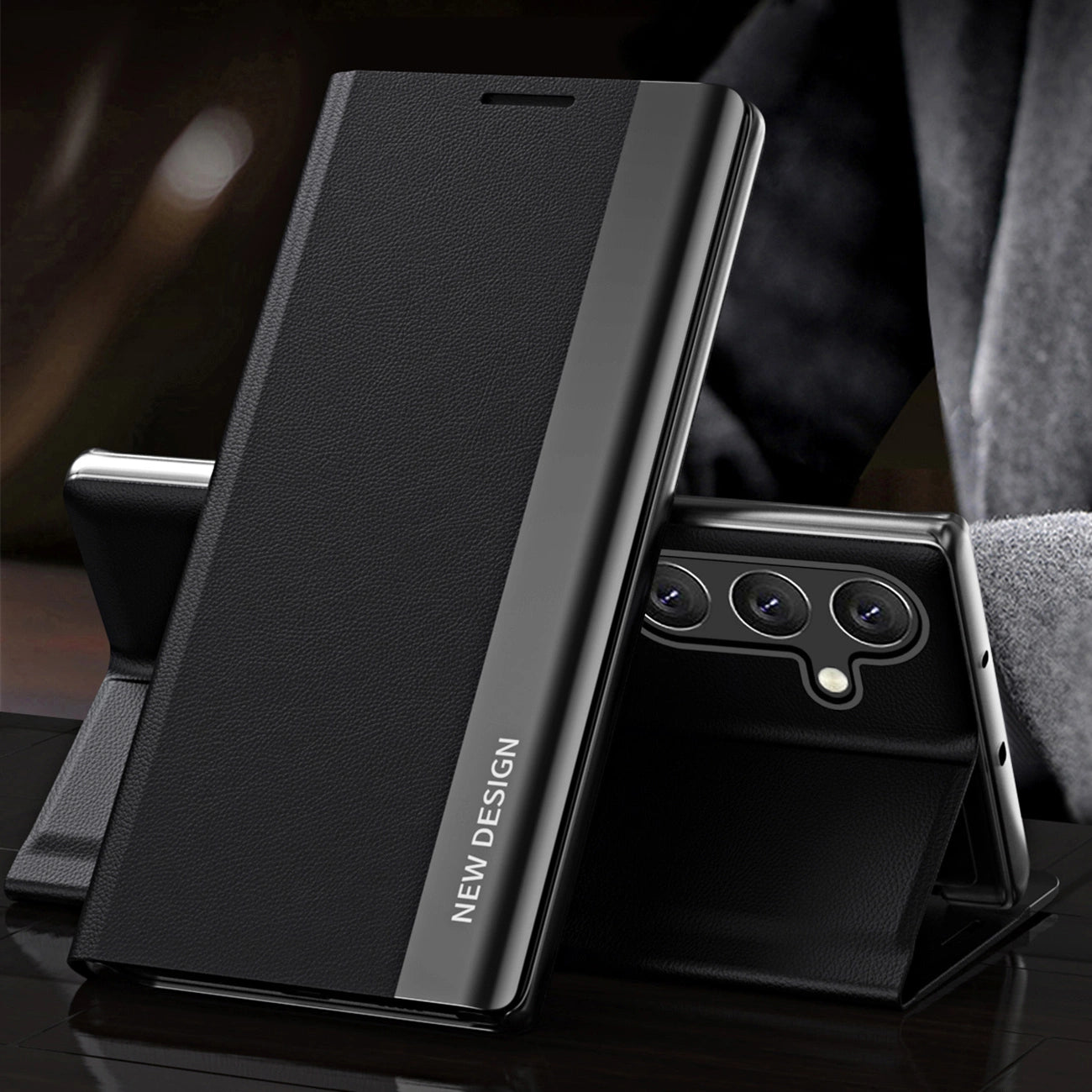 Sleep Case Pro Samsung Galaxy S24 FE Case with Flip and Stand - Black_1