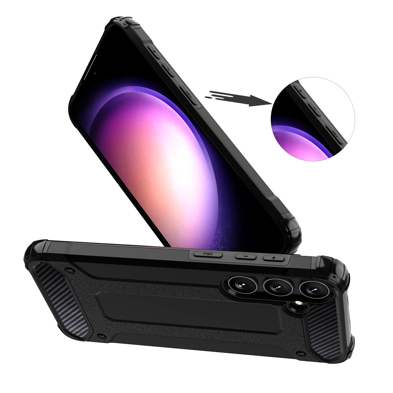 Hybrid Armor Case for Samsung Galaxy S24 FE Armored Hybrid Case - Black_4