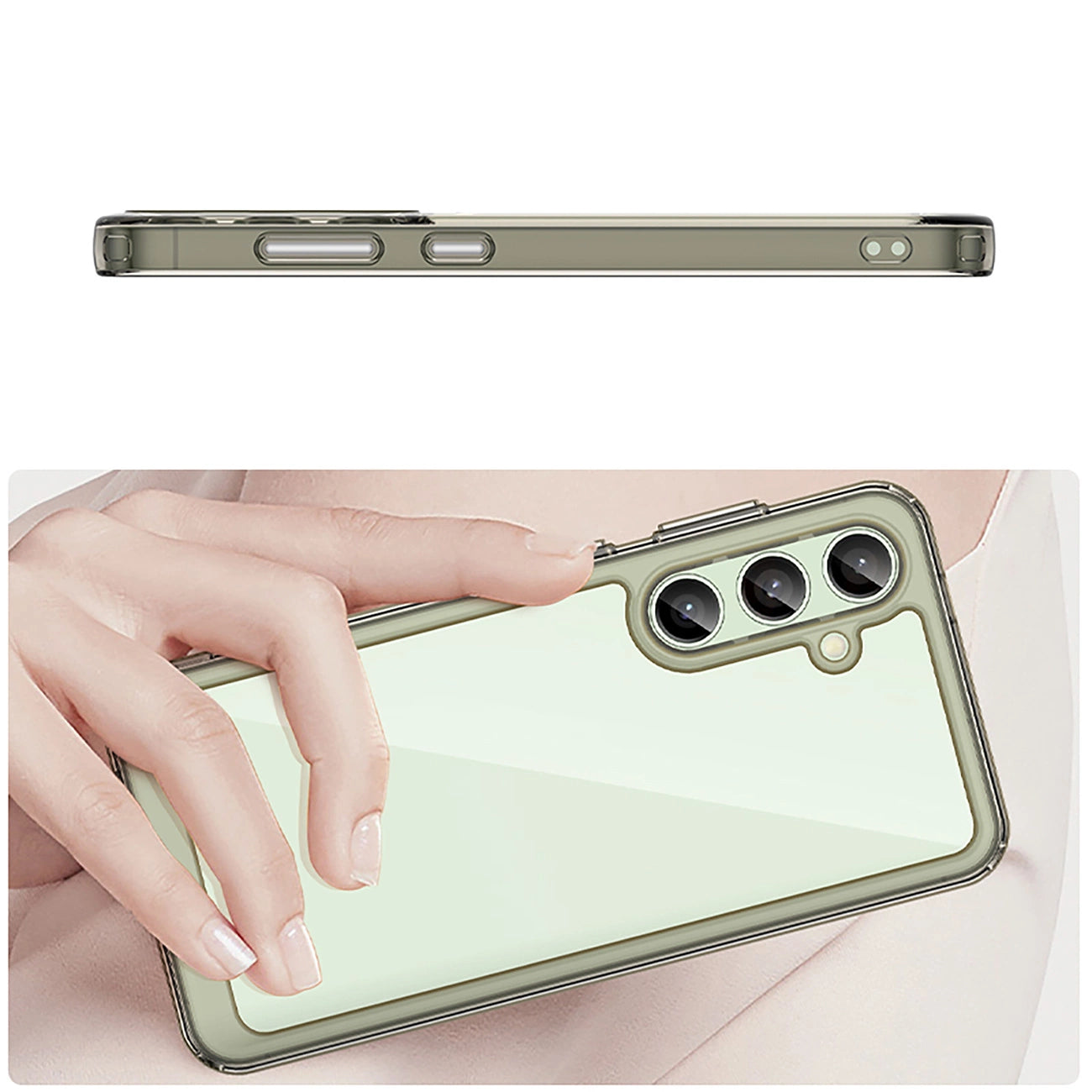 Outer Space Case with Gel Frame for Samsung Galaxy S24 FE - Clear Black_3