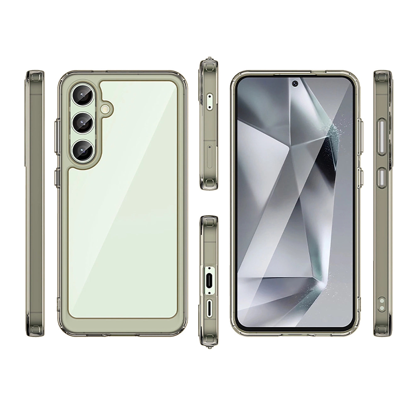 Outer Space Case with Gel Frame for Samsung Galaxy S24 FE - Clear Black_1