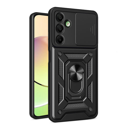 Hybrid Armor Camshield with Camera Cover and Metal Ring for Samsung Galaxy A16 / A16 5G - Black_0