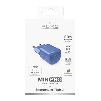 Puro 20W GaN USB-C Wall Charger - Blue_1
