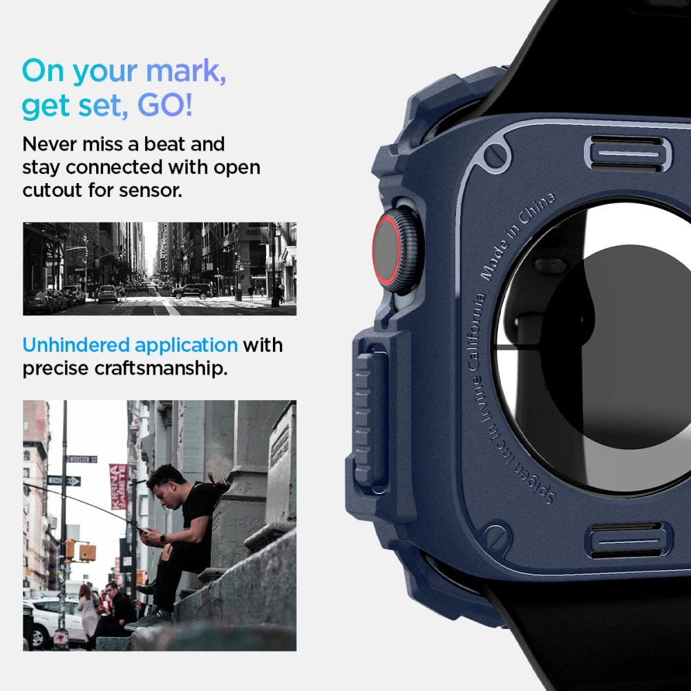Spigen Rugged Armor Case for Apple Watch 10 46mm - Navy Blue_9