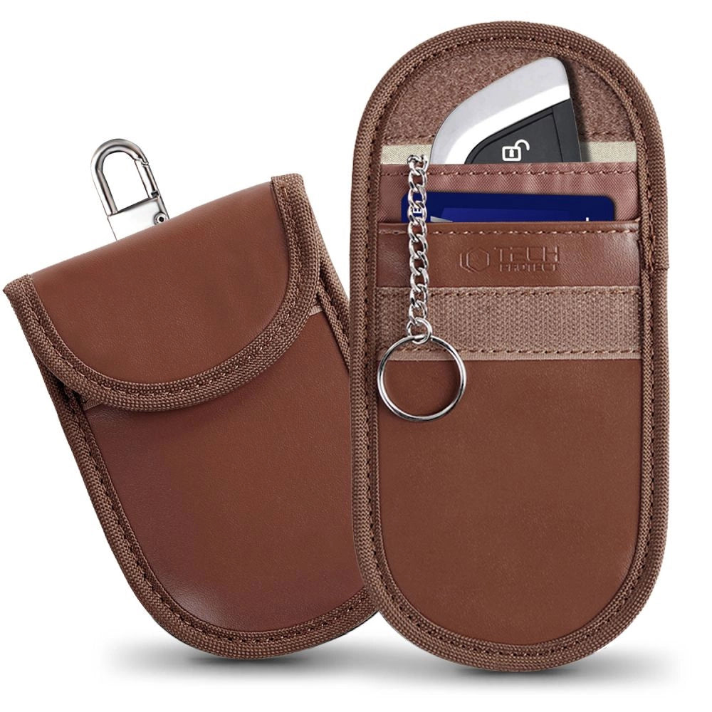 Tech-Protect KLR100 RFID Blocking Car Key Case - Brown_0