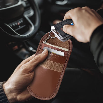 Tech-Protect KLR100 RFID Blocking Car Key Case - Brown_4