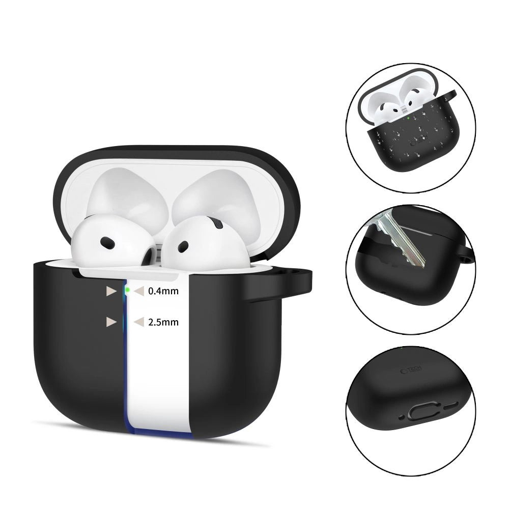Tech-Protect Silicone Hook Case for AirPods 4 - Black_1