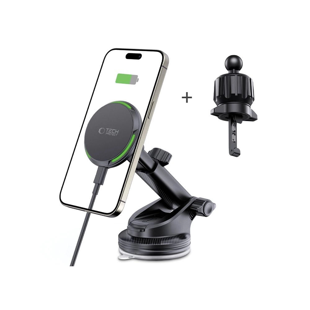 Tech-Protect MM15W-V7 QI2 Car Holder with Inductive Charger - Black_1