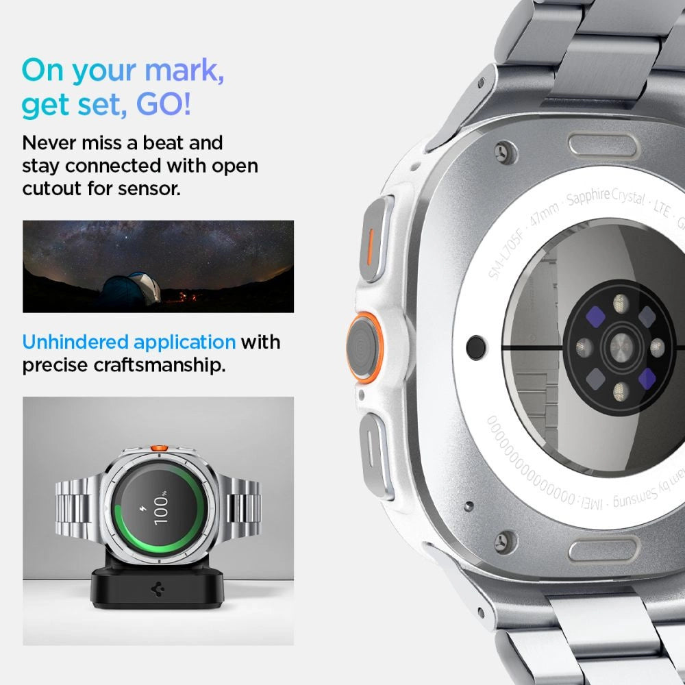 Spigen Modern Fit Band Bracelet for Samsung Galaxy Watch Ultra 47mm - Silver_11