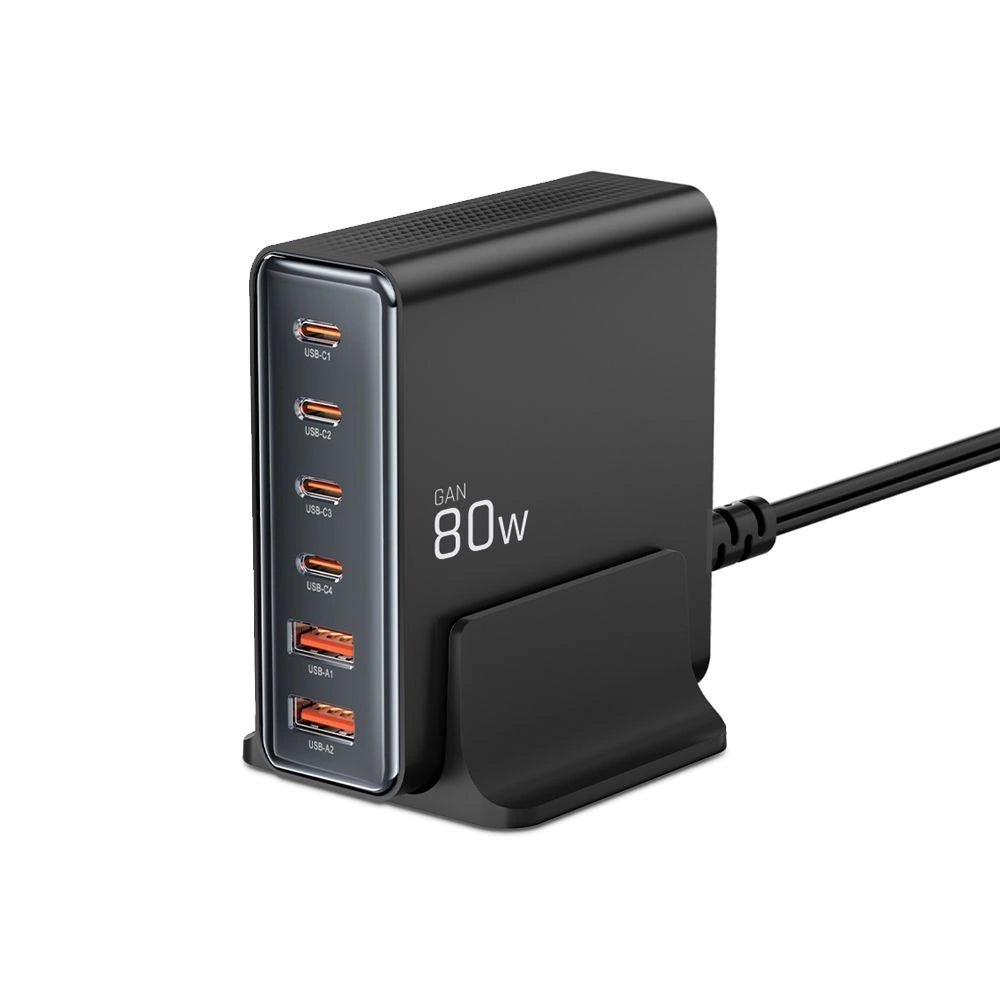 Tech-protect DC80W-GAN 6-PORT PD80W/QC3.0 Charging Station - Black_1