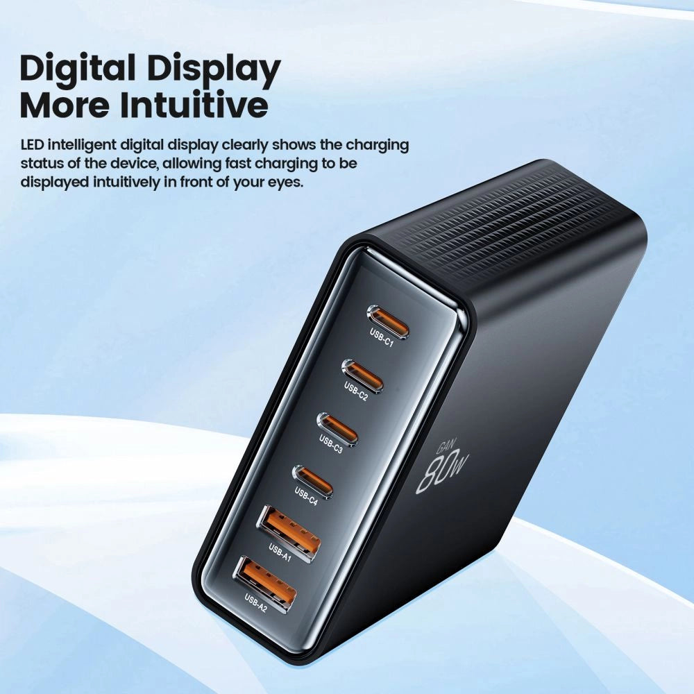 Tech-protect DC80W-GAN 6-PORT PD80W/QC3.0 Charging Station - Black_4