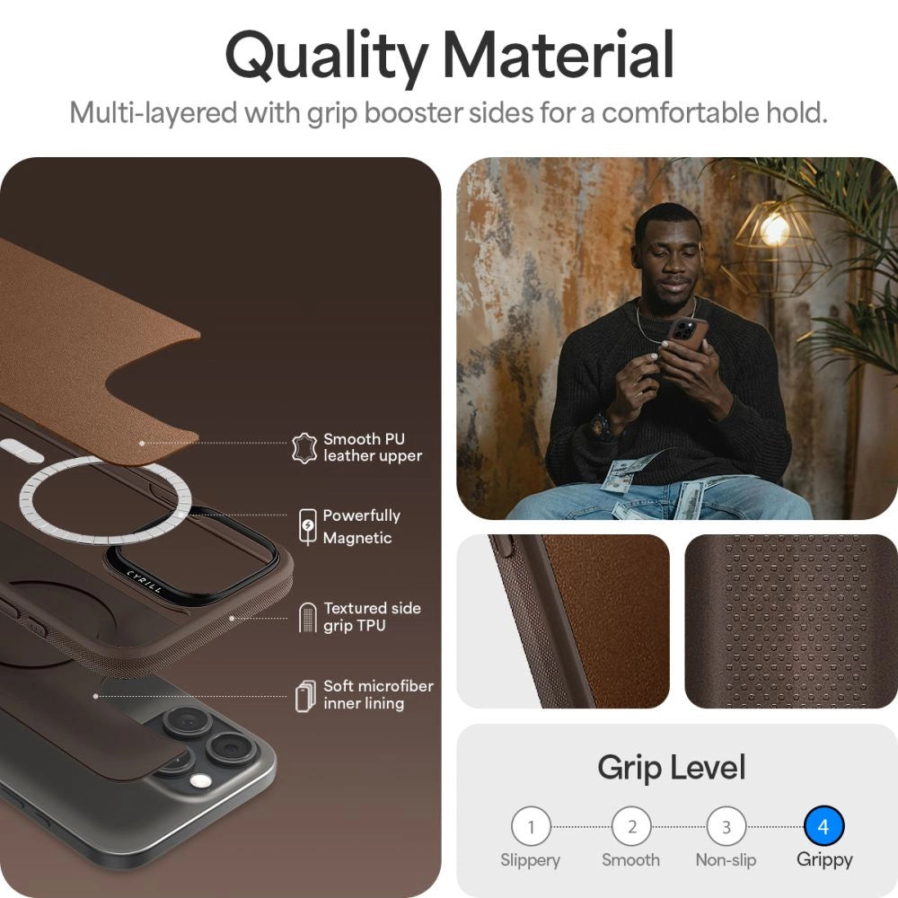 Spigen Cyrill Kajuk Mag iPhone 16 Pro Max Case - Brown_8