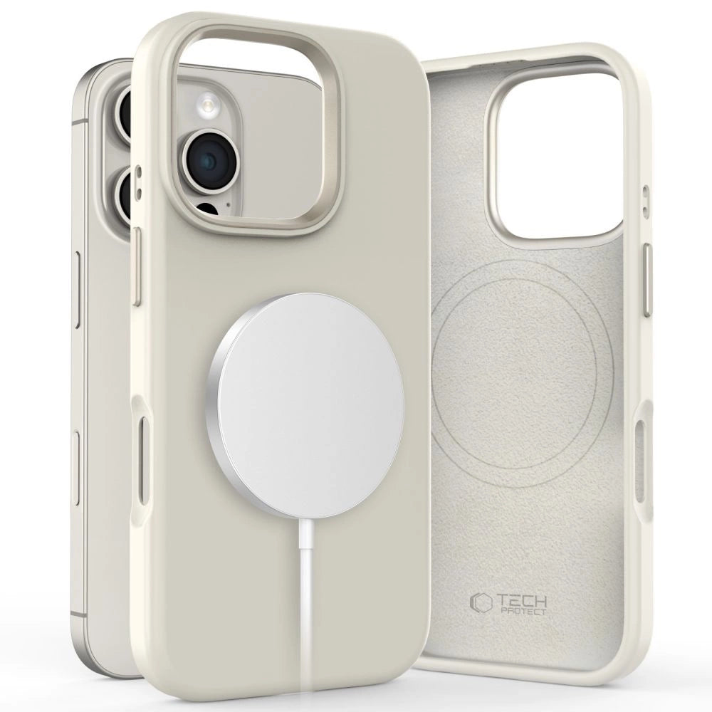 Tech-Protect Silicone PU MagSafe iPhone 16 Pro Case - Beige_0