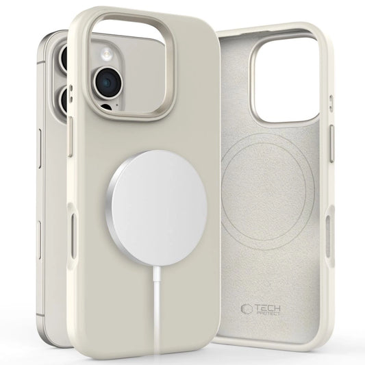 Tech-Protect Silicone PU MagSafe iPhone 16 Pro Case - Beige_0