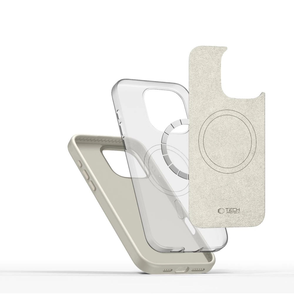 Tech-Protect Silicone PU MagSafe iPhone 16 Pro Case - Beige_2