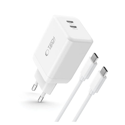 Tech-Protect NC45W-GAN 2-PORT PD45W Charger + TYPE-C CABLE - white_1