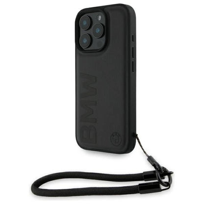 Etui BMW Signature Leather Wordmark Cord na iPhone 16 Pro Max - czarne_0
