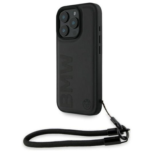 Etui BMW Signature Leather Wordmark Cord na iPhone 16 Pro Max - czarne_0