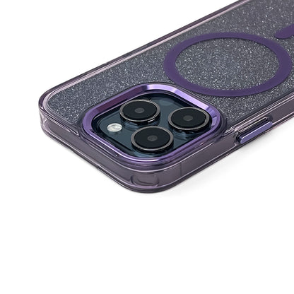 Wozinsky Glitter Case with Mag Safe for Samsung Galaxy S25 - Purple with Glitter_3