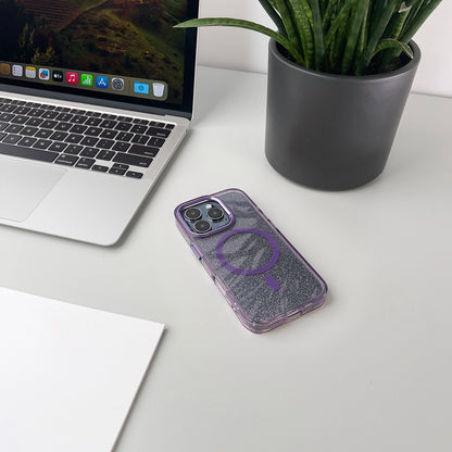 Wozinsky Glitter Case with Mag Safe for Samsung Galaxy S25 - Purple with Glitter_6