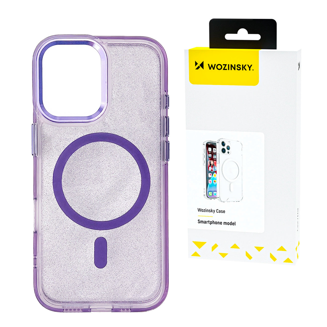 Wozinsky Glitter Case with Mag Safe for Samsung Galaxy S25 - Purple with Glitter_0