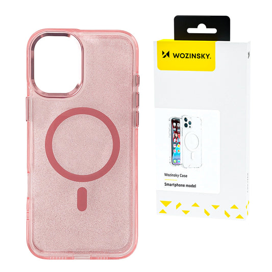 Wozinsky Glitter Case with Mag Safe for Samsung Galaxy S25 - Pink with Glitter_0