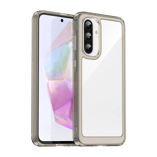 Outer Space Case for Samsung Galaxy A56 Cover with Flexible Frame - Semi-Transparent, Black_0