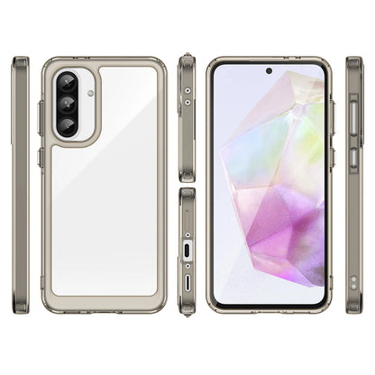 Outer Space Case for Samsung Galaxy A56 Cover with Flexible Frame - Semi-Transparent, Black_1
