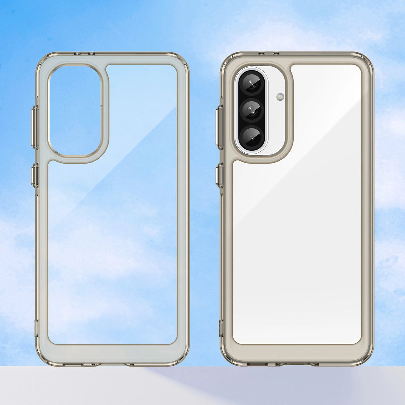 Outer Space Case for Samsung Galaxy A56 Cover with Flexible Frame - Semi-Transparent, Black_2