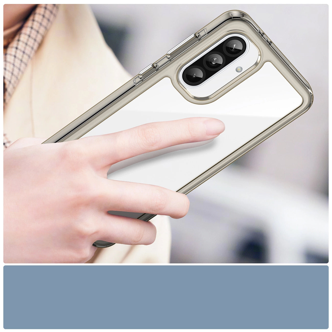 Outer Space Case for Samsung Galaxy A56 Cover with Flexible Frame - Semi-Transparent, Black_6