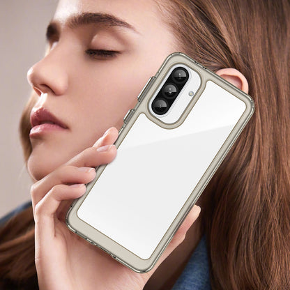 Outer Space Case for Samsung Galaxy A56 Cover with Flexible Frame - Semi-Transparent, Black_7