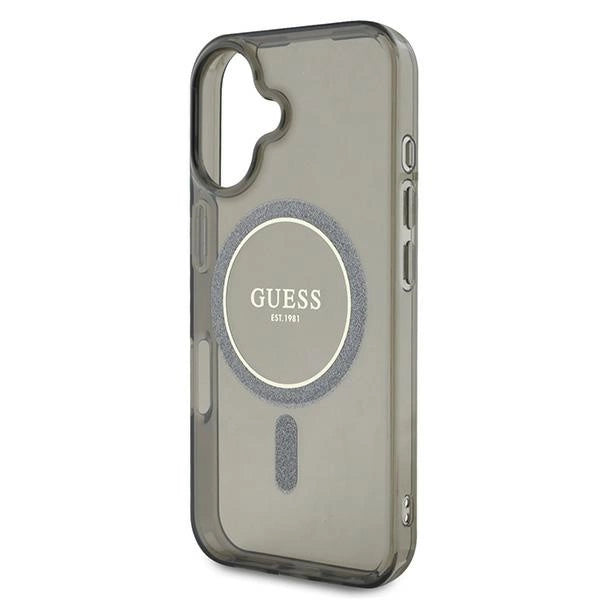 Etui Guess IML Glitter Circle MagSafe na iPhone 16 - czarne_5