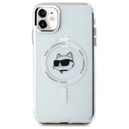 Etui Karl Lagerfeld IML Metal Choupette Head MagSafe na iPhone 11 - białe_2