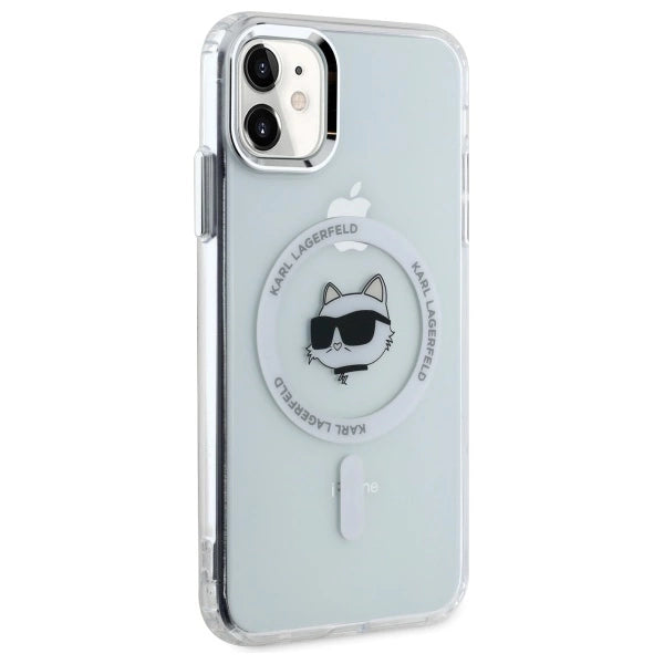 Etui Karl Lagerfeld IML Metal Choupette Head MagSafe na iPhone 11 - białe_3