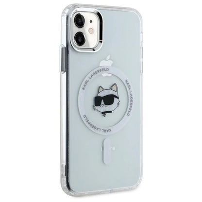 Etui Karl Lagerfeld IML Metal Choupette Head MagSafe na iPhone 11 - białe_3