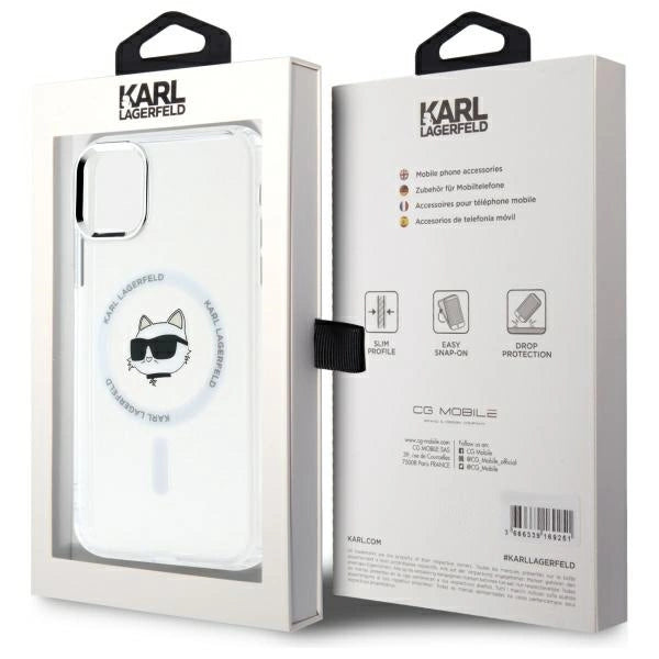 Etui Karl Lagerfeld IML Metal Choupette Head MagSafe na iPhone 11 - białe_7