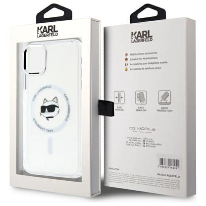 Etui Karl Lagerfeld IML Metal Choupette Head MagSafe na iPhone 11 - białe_7