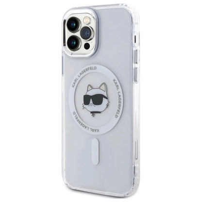 Etui Karl Lagerfeld IML Metal Choupette Head MagSafe na iPhone 12 - białe_1