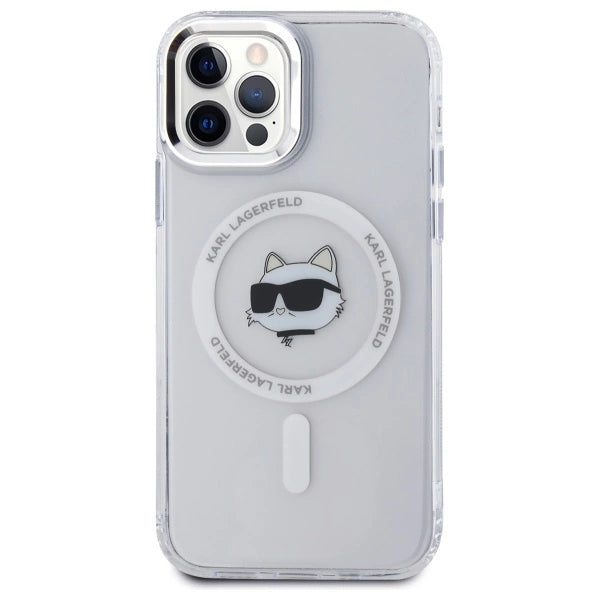 Etui Karl Lagerfeld IML Metal Choupette Head MagSafe na iPhone 12 - białe_2