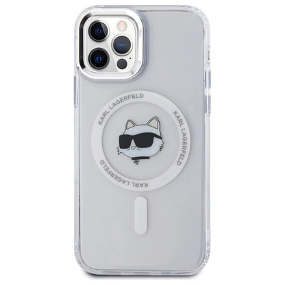 Etui Karl Lagerfeld IML Metal Choupette Head MagSafe na iPhone 12 - białe_2