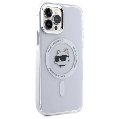 Etui Karl Lagerfeld IML Metal Choupette Head MagSafe na iPhone 12 - białe_3