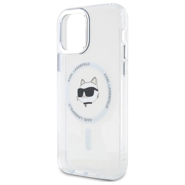 Etui Karl Lagerfeld IML Metal Choupette Head MagSafe na iPhone 12 - białe_5