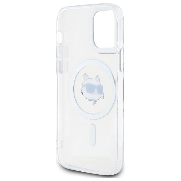 Etui Karl Lagerfeld IML Metal Choupette Head MagSafe na iPhone 12 - białe_6