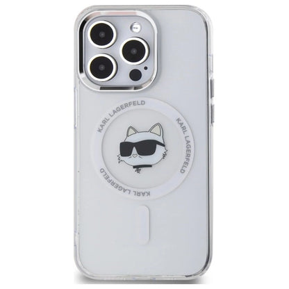 Etui Karl Lagerfeld IML Metal Choupette Head MagSafe na iPhone 13 - białe_2
