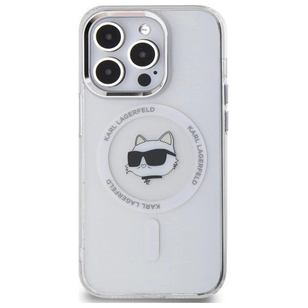 Etui Karl Lagerfeld IML Metal Choupette Head MagSafe na iPhone 14 Pro - białe_2